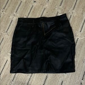 Black Faux Leather Skirt